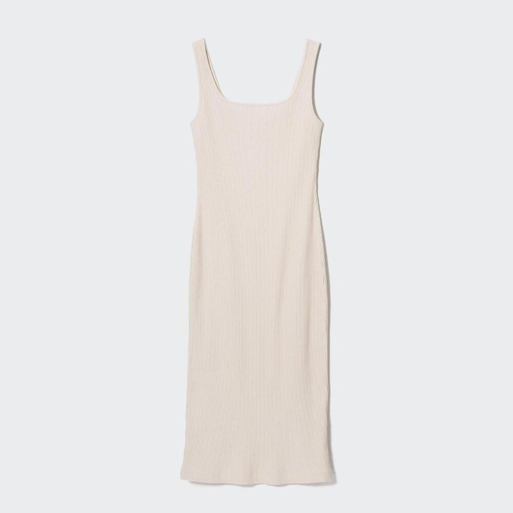 NWT Cream Ribbed Midi/Maxi Dress